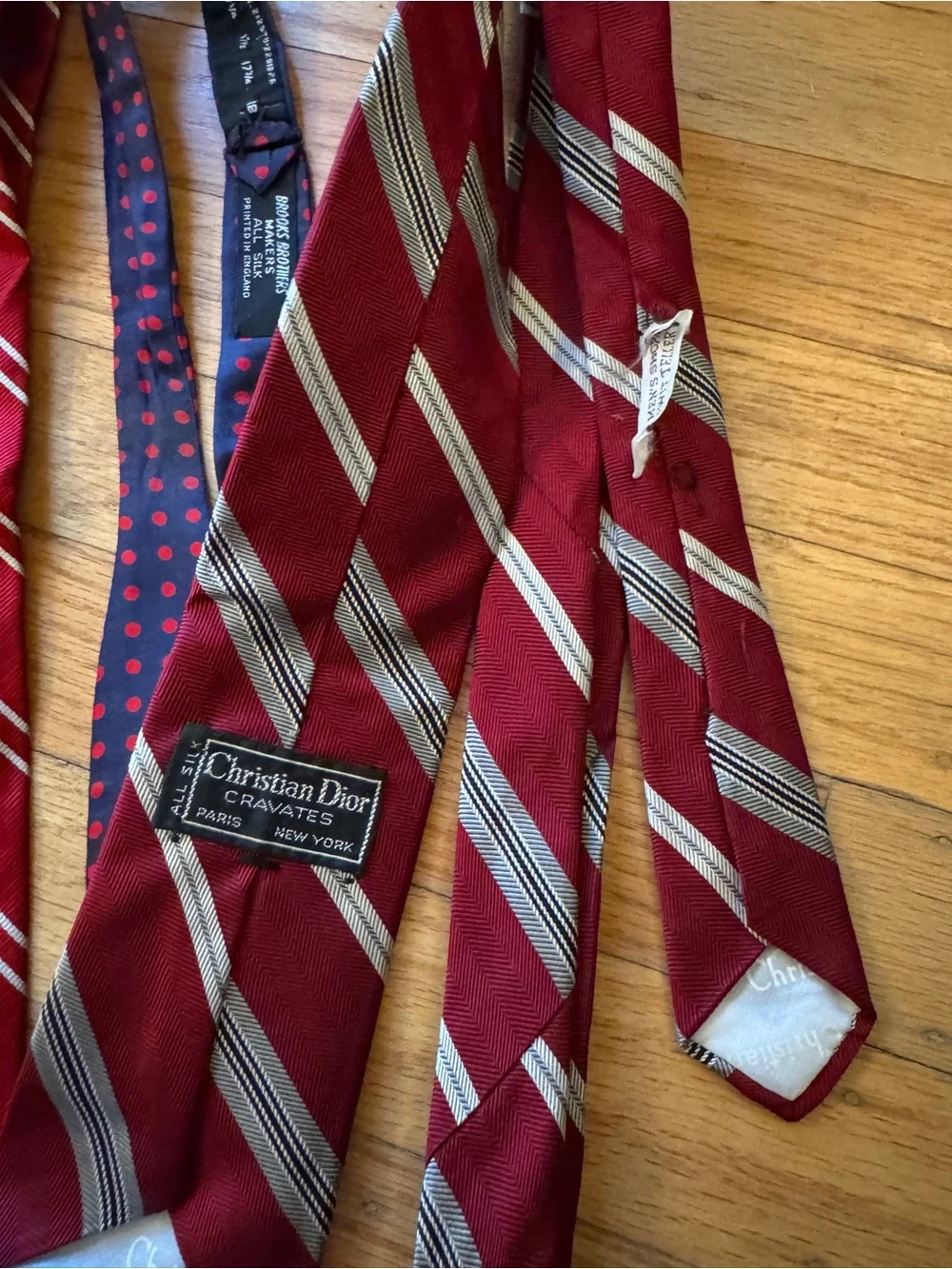 Brooks Brothers Red Striped Ties and Navy Red Polka Dot Tie